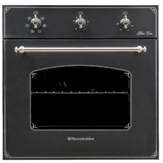 Электрический духовой шкаф Electronicsdeluxe 6006.03-011 (черное,ручки серебро)